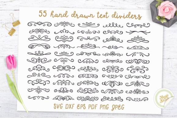 55 Text Dividers Bundle: Graphics for Crafts