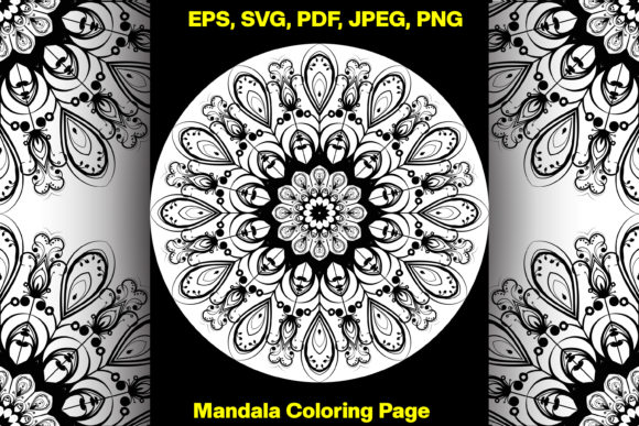 5Flower Decorative Mandala Coloring Page: Graphics & Coloring Pages Amp