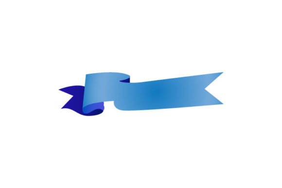 Blue Scrolling Ribbon Banner Decorative Graphics