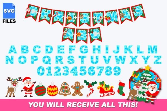 Christmas Alphabet 3dD SVG