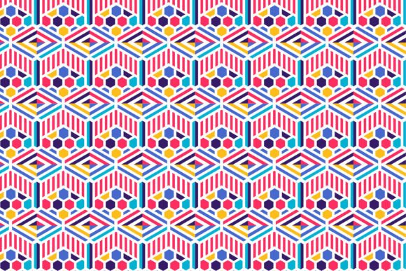 Colorful Abstract Pattern Hexagon: Graphics & Patterns