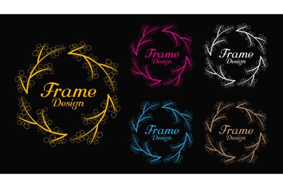 Decorative Botanical Frames for Logos 05 Graphics