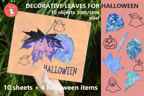 DECORATIVE LEAVES for HALLOWEEN Graphics