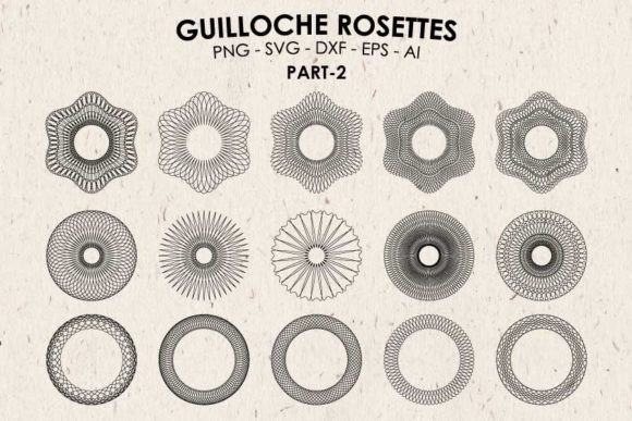 Guilloche Rosettes in Vector