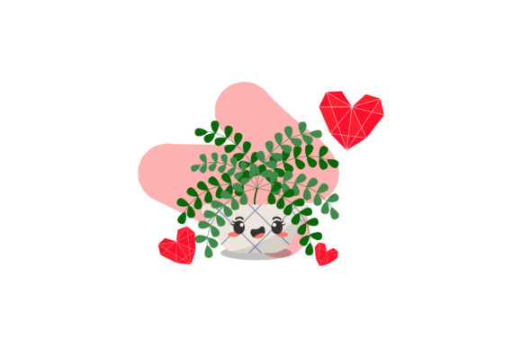 Happy Kawaii Expression Decorative Plant: Graphics & Icons