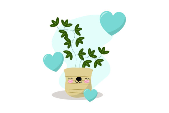 Kawaii Decorative Plants Flat Icon Graphics & Icons