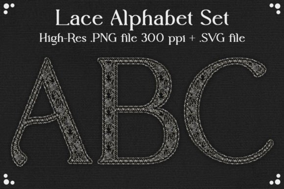 Lace Alphabet Set: Graphics for Crafts & Digital Products
