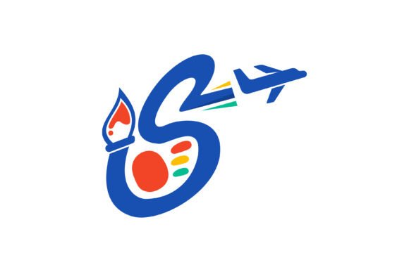 Letter S Paint Plane Logo: Graphics & Logos