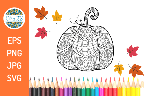 Pumpkin Coloring Page Adult: Graphics & Coloring Pages Amp
