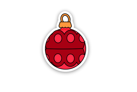 Red Decorative Ball Sticker: Graphics & Icons for Local Branding