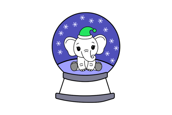 Snow Elephant Decorative Ball: A Whimsical Graphics & Icons Asset