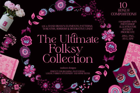 The Ultimate Folksy Collection: Folk Art Graphics & Icons