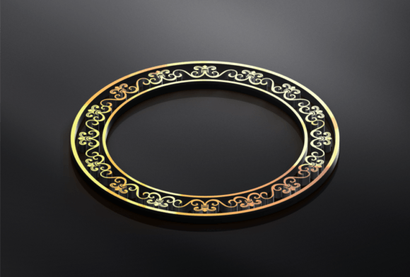 Vector Round Carved Ornament Frame for Graphics & Logos